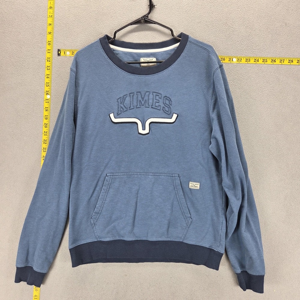 Kimes Ranch Sweatshirt Womens L Blue Crewneck Western Embroidered Pullover